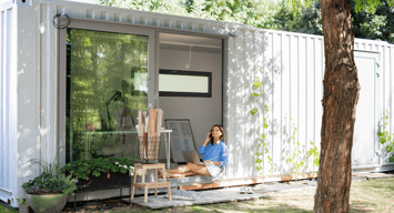 Shipping container artist studio