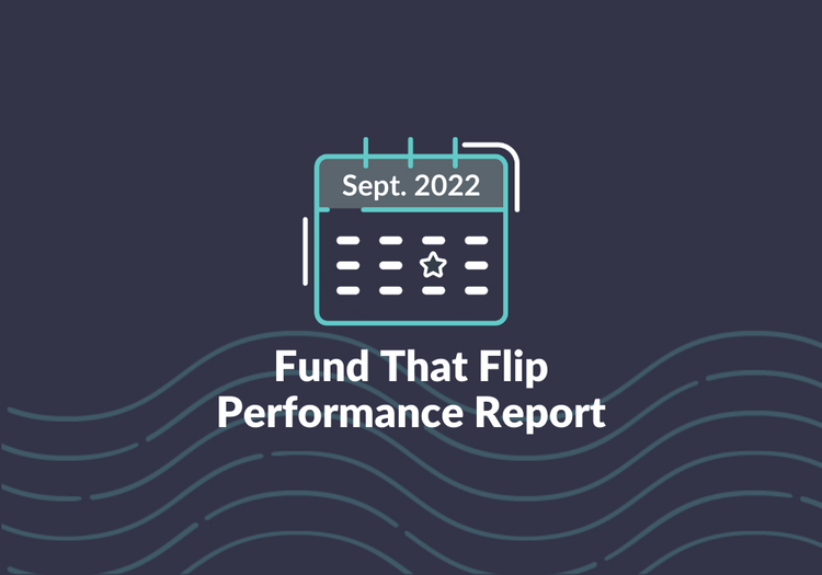 Fund That Flip Performance Report for loan and origination volume for September 2022. 